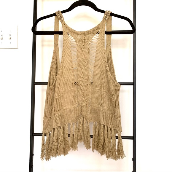 Gilly Hicks Sequined Fringe Open Sweater Vest - Picture 8 of 9
